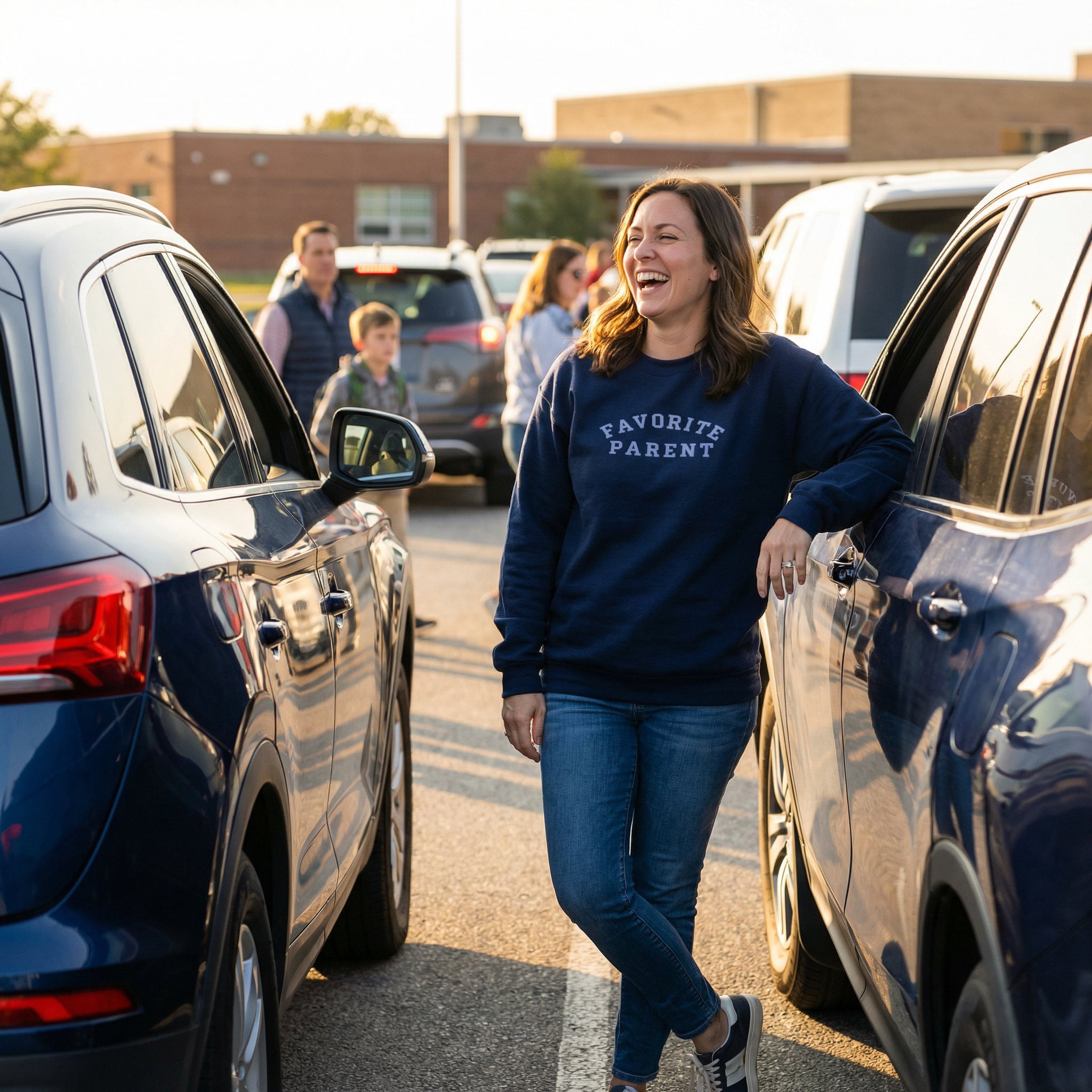Favorite Parent Embroidered Crew Sweatshirt